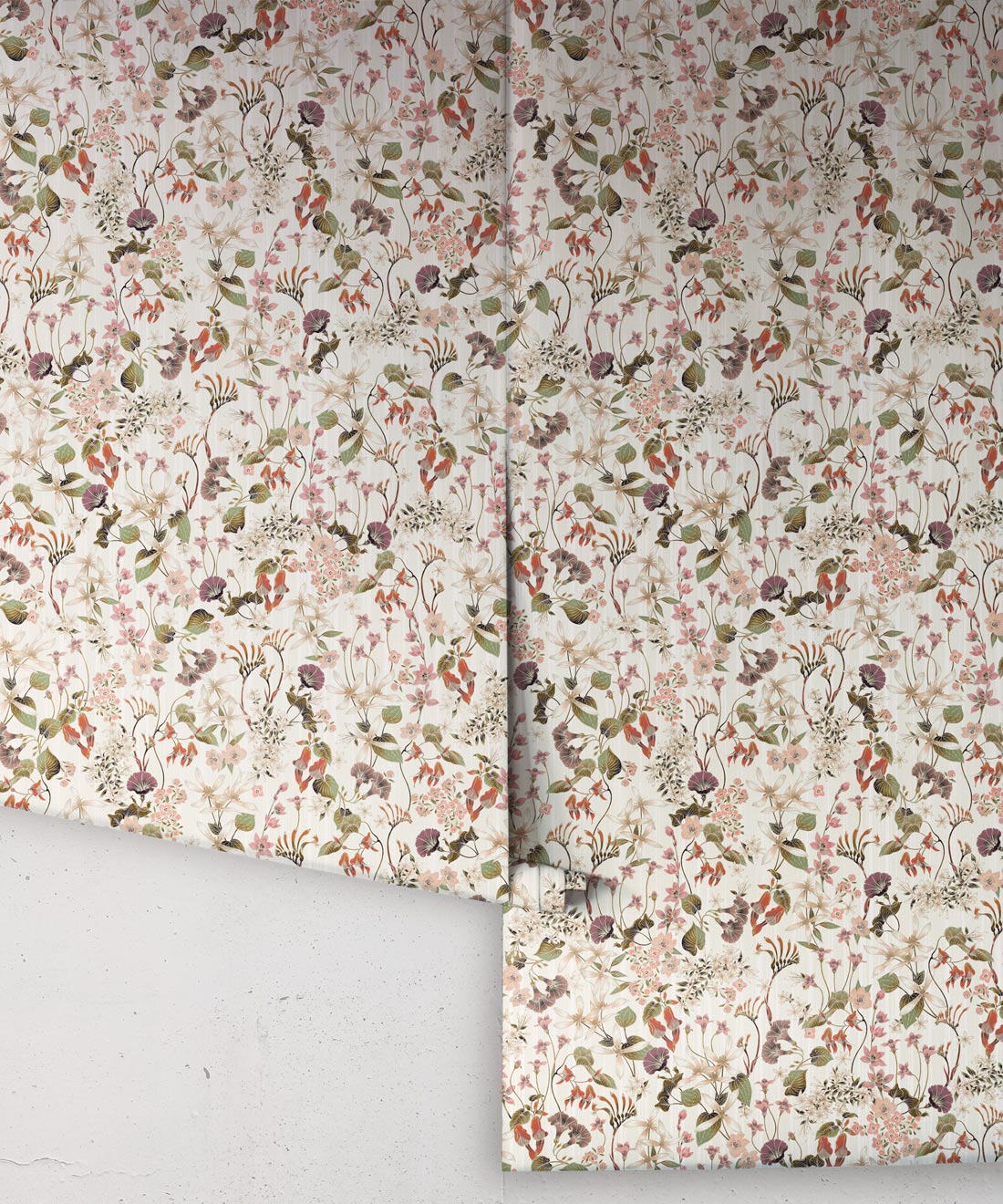 County Flowers Wallpaper • Eloise Short • Vintage Floral Wallpaper • Granny Chic Wallpaper • Grandmillennial Style Wallpaper • Neutral • Rolls