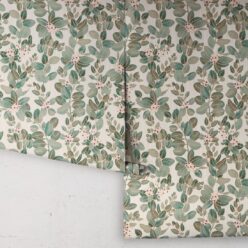 Eucalyptus Wallpaper • Eloise Short • Vintage Floral Wallpaper • Granny Chic Wallpaper • Grandmillennial Style Wallpaper • Pearl • Rolls
