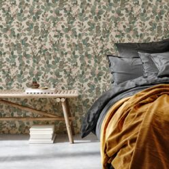 Eucalyptus Wallpaper • Eloise Short • Vintage Floral Wallpaper • Granny Chic Wallpaper • Grandmillennial Style Wallpaper • Pearl • Insitu