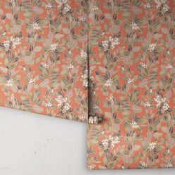 Eucalyptus Wallpaper • Eloise Short • Vintage Floral Wallpaper • Granny Chic Wallpaper • Grandmillennial Style Wallpaper • terracotta • Rolls