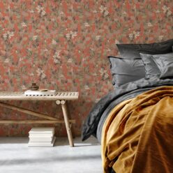 Eucalyptus Wallpaper • Eloise Short • Vintage Floral Wallpaper • Granny Chic Wallpaper • Grandmillennial Style Wallpaper • terracotta • Insitu