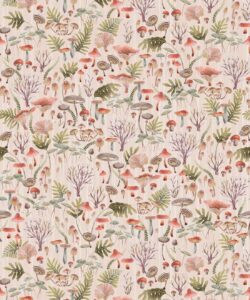 Fungi Wallpaper - Eloise Short - Vintage Floral Wallpaper - Carta da parati Granny Chic - Carta da parati in stile Grandmillennial - Latte - Swatch