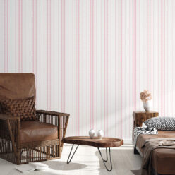 Coquille Wallpaper • Stripe and Scallop Wallpaper • Blush • Insitu