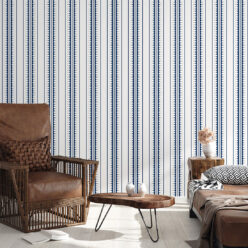 Coquille Wallpaper • Stripe and Scallop Wallpaper • Royal Blue • Insitu