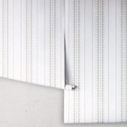 Coquille Wallpaper • Stripe and Scallop Wallpaper • Beige • Rolls