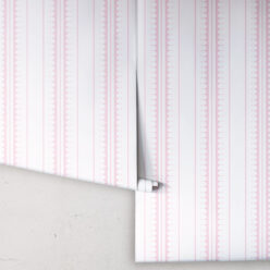 Coquille Wallpaper • Stripe and Scallop Wallpaper • Blush • Rolls