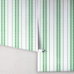 Coquille Wallpaper • Stripe and Scallop Wallpaper • Forest Green • Rolls