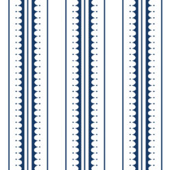 Coquille Wallpaper • Stripe and Scallop Wallpaper • Royal Blue • Swatch
