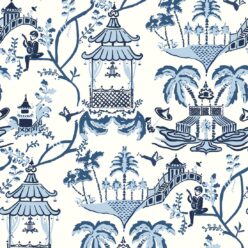Mulberry Wallpaper • Dianne Bergeron • Indigo • Swatch
