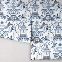 Mulberry Wallpaper • Dianne Bergeron • Indigo • Roll