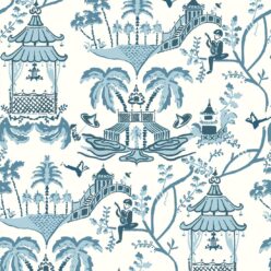 Mulberry Wallpaper • Dianne Bergeron • Prussian Blue • Swatch