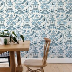 Mulberry Wallpaper • Dianne Bergeron • Prussian Blue • Insitu