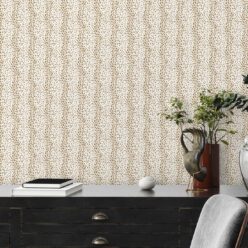 Park Avenue Petite Wallpaper • Dianne Bergeron • Animal Print Wallpaper • Animal Spots Wallpaper • Camel • Insitu