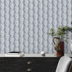 Park Avenue Petite Wallpaper • Dianne Bergeron • Animal Print Wallpaper • Animal Spots Wallpaper • Indigo • Insitu