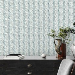Park Avenue Petite Wallpaper • Dianne Bergeron • Animal Print Wallpaper • Animal Spots Wallpaper • Sea Glass • Insitu