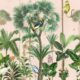 Mural de papel pintado Indian Summer -Bethany Linz - Mural de palmeras - Rosa - Muestrario