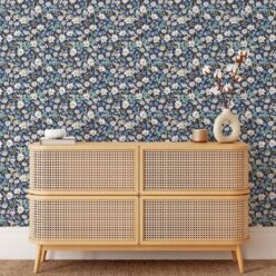 Flannel Flowers Wallpaper • Blue Wallpaper • Insitu