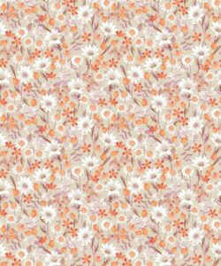 Flannel Flowers Wallpaper - Burnt Orange  - Swatch