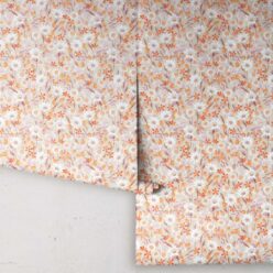 Flannel Flowers Wallpaper • Burnt Orange • Rolls