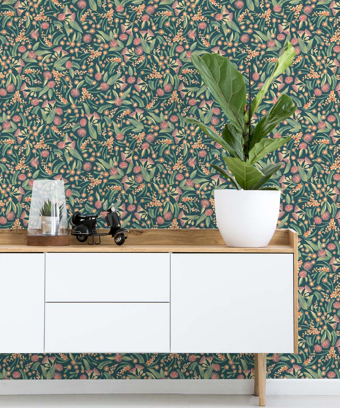 um Blossom Wallpaper • Green • Insitu