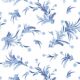 Wattle Wallpaper - Azul y blanco - Muestra