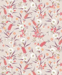 Bottlebrush Wallpaper - Carta da parati Grandmillenial - Pennello Bone - Campionario