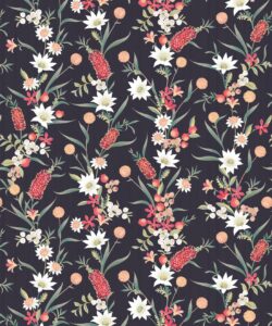 Bottlebrush Wallpaper - Carta da parati Grandmillenial - Charcoal - Campionario
