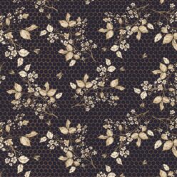 Bee Blossom Wallpaper • Hackney & Co. • Navy • Swatch