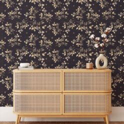 Bee Blossom Wallpaper • Hackney & Co. • Navy • Insitu