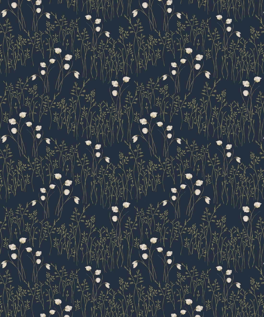 Cotton Grass Wallpaper • Hackney & Co. • Indian Blue • Swatch