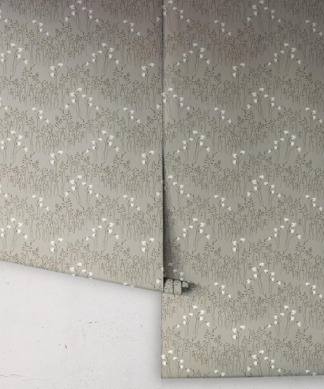 Cotton Grass Wallpaper • Hackney & Co. • Moss Green • Roll
