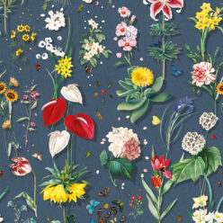 Jolie Wallpaper • Floral Wallpaper • Cobalt • Swatch