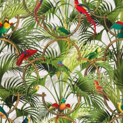 Copacabana Wallpaper • Tropical Bird Wallpaper • Canvas • Swatch