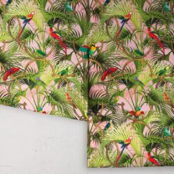 Copacabana Wallpaper • Tropical Bird Wallpaper • Coral • Roll