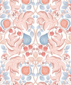 Figs & Strawberries Wallpaper - Carta da parati Botanical Fruit - Luce - Campionario