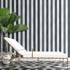 Fresco Stripe Wallpaper • Striped Wallpaper • Caramel • Insitu