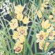 Papier peint Orchidées de jardin - Marine - Swatch