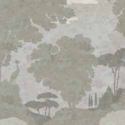 Tuscan Landscape Mural • Italian Wallpaper • Tree Wallpaper • Silhouette Wallpaper • Beige • Swatch