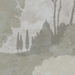 Tuscan Landscape Mural • Italian Wallpaper • Tree Wallpaper • Silhouette Wallpaper • Beige • Swatch