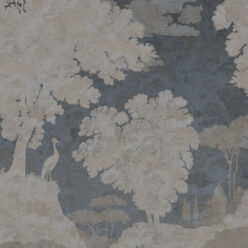 Tuscan Landscape Mural • Italian Wallpaper • Tree Wallpaper • Silhouette Wallpaper • Blue • Swatch