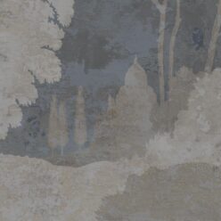 Tuscan Landscape Mural • Italian Wallpaper • Tree Wallpaper • Silhouette Wallpaper • Blue • Swatch