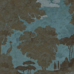 Tuscan Landscape Mural • Italian Wallpaper • Tree Wallpaper • Silhouette Wallpaper • Caramel • Swatch
