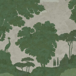 Tuscan Landscape Mural • Italian Wallpaper • Tree Wallpaper • Silhouette Wallpaper • Green • Swatch