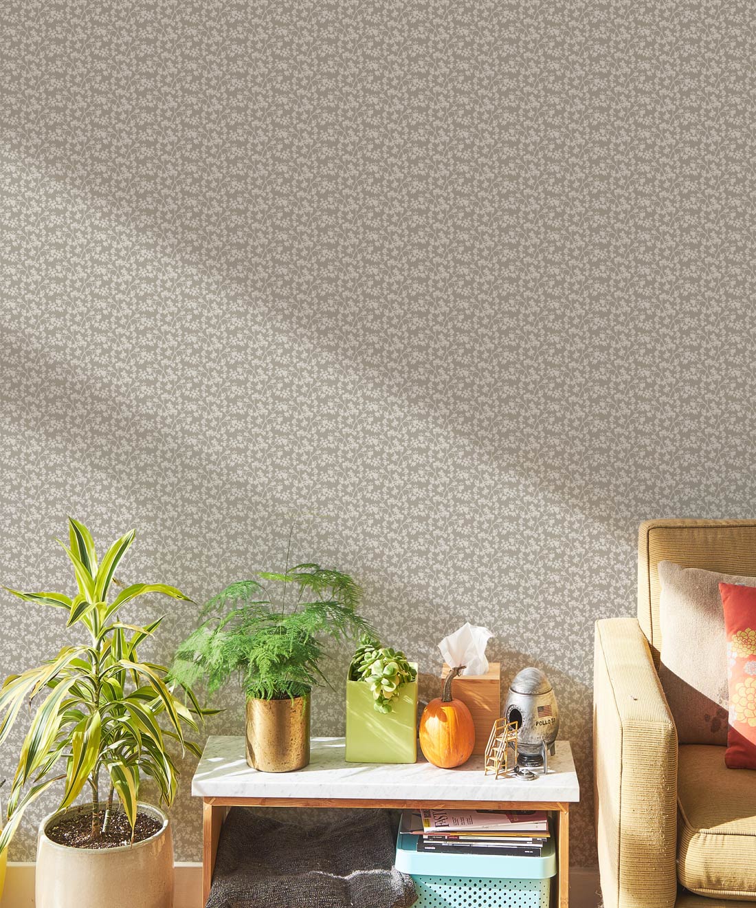 Seed Scattering Wallpaper • Hackney & Co. • Light Stone • Insitu