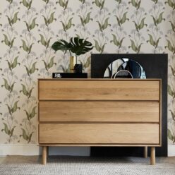 Wild Garlic Wallpaper • Hackney & Co. • Light Stone • Insitu