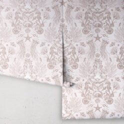 Oceania Damask Wallpaper • Sea Life Wallpaper with Seahorses, Starfish, Jellyfish • Iryna Ruggeri • Sand • Rolls