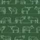 The Herd Wallpaper • Cow, Cattle, Farm Animals • Green • Swatch