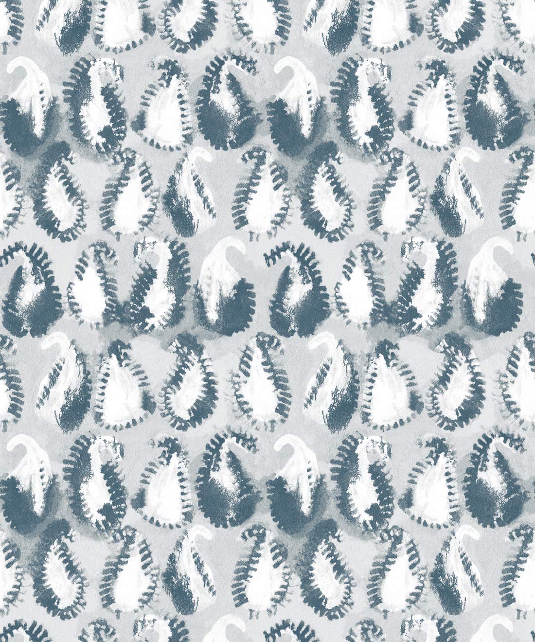 Shibori Paisley Wallpaper • Shibori • Washed Denim • Swatch