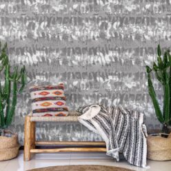 Tae Wallpaper • Shibori • Silver • Insitu