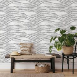 Vista Wallpaper • Shibori • Silver • Insitu